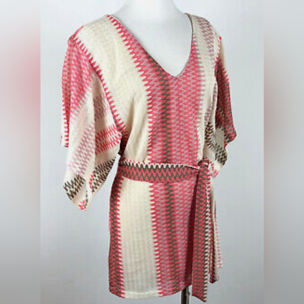 Karina Grimaldi Belted Knit Tunic Mini Dress